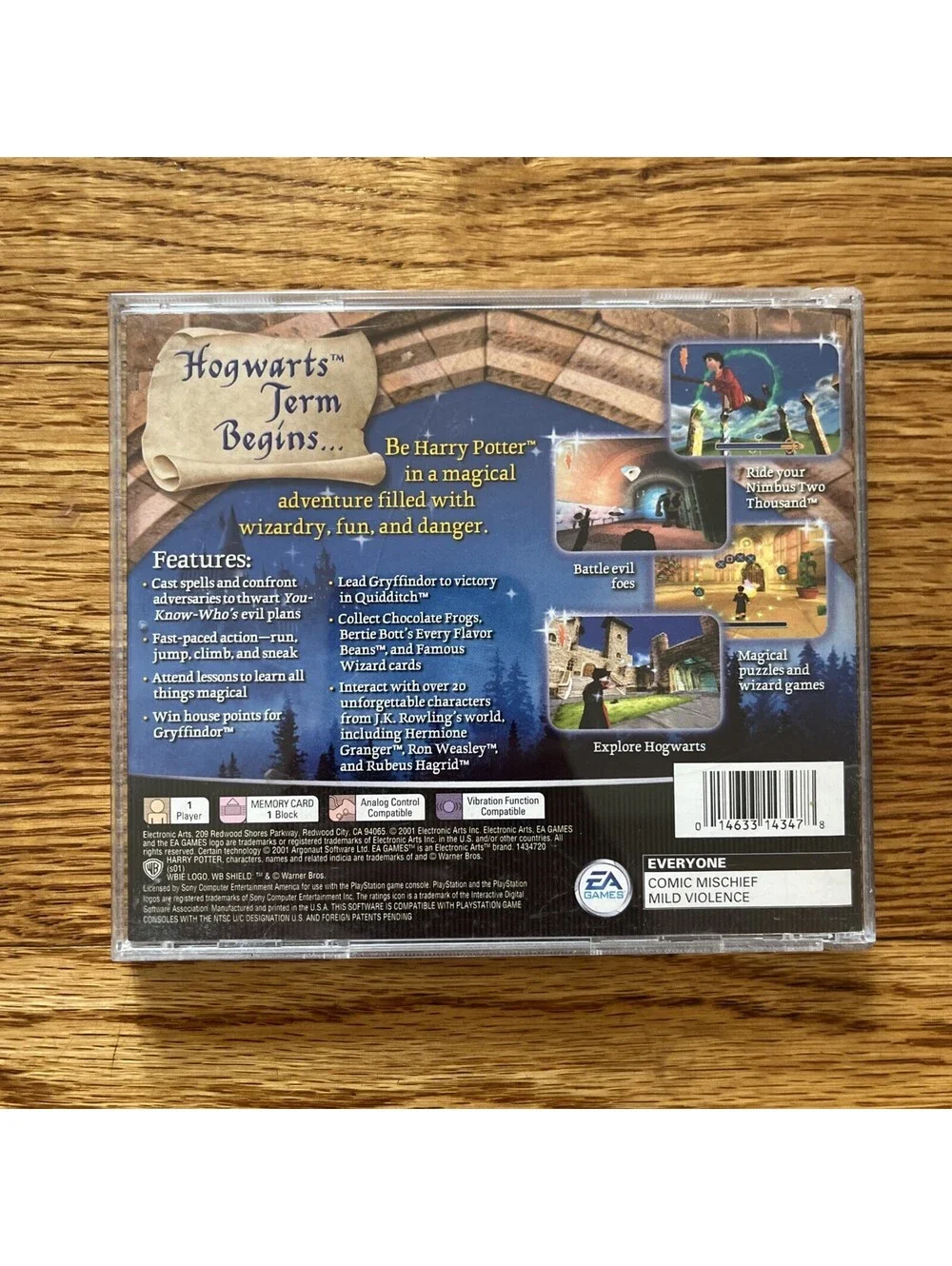 Harry Potter and The Sorcerer's Stone PS1 (Sony PlayStation 1 2001) CIB Reg Card